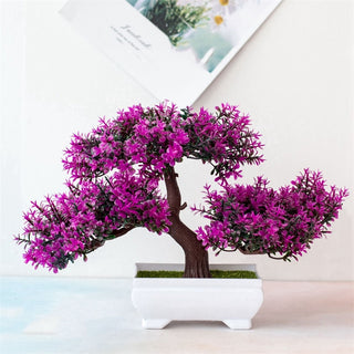 Plantes de plàstic artificial Bonsai Olla petita d'arbre Planta falsa Flor en test Casa Decoració de taula Decoració de jardí Adorns