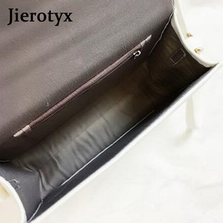 JIEROTYX Letter Print Shoulder Bag Rock Designer