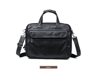 Large Men Leather Handbgs Male Genuine Leather Business Travel Brifcases Bag Men&#39;s 15.6 Inch Laptop Shoulder Bag Business A4 Bag