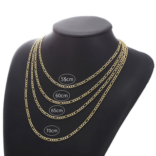 Fashion New Figaro Chain Necklace For Men Punk Silver Color Stainless Steel Long Necklace Men Hip Hop Jewelry Gift ALODIA STORE