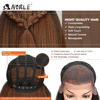 Noble Synthetic Lace Front Wig Long Kinky Straight Baby Hair 26 Inch Wigs For Black Women 0mbre wig Lace Front Synthetic Wigs