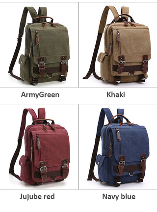 Scione Small Canvas Backpack Men Travel Back Pack Multifunctional Shoulder Bag Women Laptop Rucksack School Bags Female Daypack