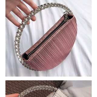 Luxury Colored Diamond Half Moon Women Purses and Handbags Evening Bag Serpentine Designer Party Clutch Bag Chic Wedding Bag