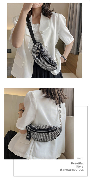 JIEROTYX Fashion Rhinestones Women waist bag