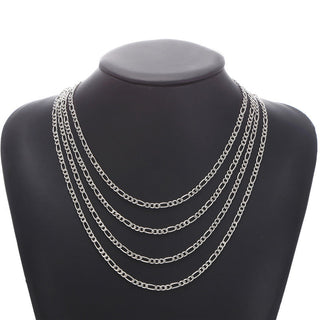 Fashion New Figaro Chain Necklace For Men Punk Silver Color Stainless Steel Long Necklace Men Hip Hop Jewelry Gift ALODIA STORE