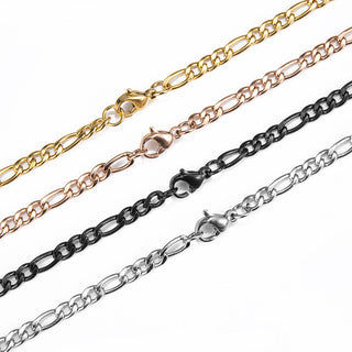 Fashion New Figaro Chain Necklace For Men Punk Silver Color Stainless Steel Long Necklace Men Hip Hop Jewelry Gift ALODIA STORE