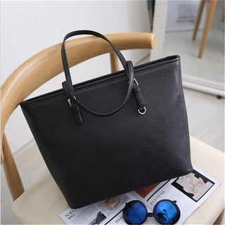 Big Bag 2022 fashion women pu leather handbag brief shoulder bag black