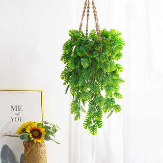 76cm Artificial Green Plants Hanging Ivy Leaves Radish Seaweed Grape Fake Flowers Vine Home Garden Wall Party Decoration