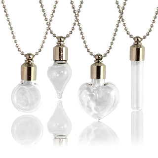 2PCS Glass Locket Urn Jewelry Cremation Jewelry Urn Necklace for Ashes Fillable vials Necklaces Blood Vial Necklace