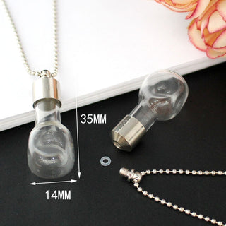 2PCS Glass Locket Urn Jewelry Cremation Jewelry Urn Necklace for Ashes Fillable vials Necklaces Blood Vial Necklace