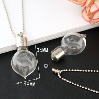 2PCS Glass Locket Urn Jewelry Cremation Jewelry Urn Necklace for Ashes Fillable vials Necklaces Blood Vial Necklace