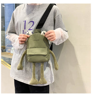 Personality Girl Small Bag Cartoon Cute Frog Bag Casual Messenger Bag Chest Bag Unisex Shoulder Crossbody Bag Nylon Women Bag