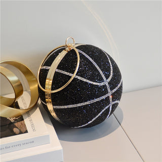 Luxury Basketball Diamond Party Evening Bag Purses and Handbag for Women Ball Shape Shoulder Bag Clutch Designer Crossbody Bag