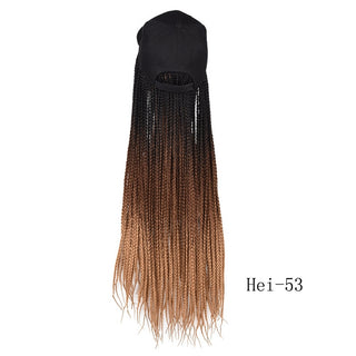 Box Braids Baseball Cap Wig 24inch Long Synthetic Braid Wigs Hat with Braiding Hair Extensions For Black Women Adjustable Size