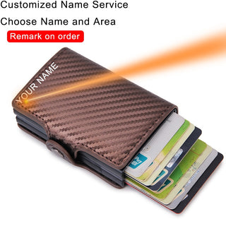 Credit Card Holder Wallet Leather Metal Aluminum