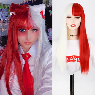 Lolita synthetic Wig Pink Wig Blonde wig Long Streight hair With Bangs Natural wigs For women hair Cosplay Wig