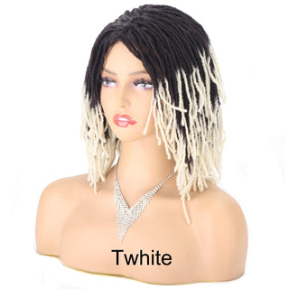 Braided Wig 10inch Synthetic Hair Short Bob Wig for Women Black Blonde Red Dreadlock Goddess Faux Nu Locs Curly Twist Wig Female