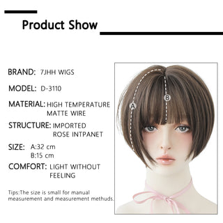 7JHH WIGS Short Bob Straight Ombre Blonde Wigs With Bang For Girl Black Female Synthetic Shoulder Length Crochet Hair Ginger Wig