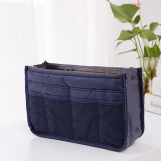 Nylon Cosmetic Bags For Women Tote Insert Double Zipper Makeup