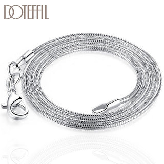 DOTEFFIL 925 Sterling Silver 10pcs/Lot 16/18/20/22/24/26/28/30 Inch 1.2mm Snake Chain Necklace For Woman Man Fashion Jewelry