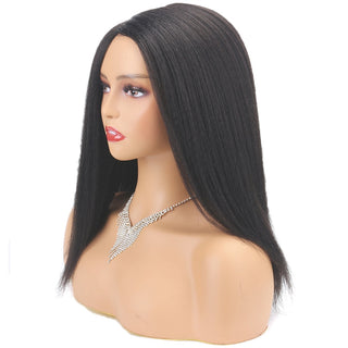 14" Black Kinky Straight Wig Female Natural Hair Woman Wigs Blonde/Brown/Red Yaki Synthetic Wig High Quality For Black Women