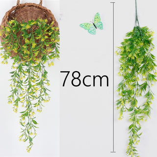 76cm Artificial Green Plants Hanging Ivy Leaves Radish Seaweed Grape Fake Flowers Vine Home Garden Wall Party Decoration