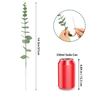 6/12/18pcs fulles d'eucaliptus artificials planta falsa branca verda per a casaments de Nadal decoració del jardí de casa corona de flors