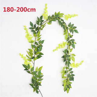 76cm Artificial Green Plants Hanging Ivy Leaves Radish Seaweed Grape Fake Flowers Vine Home Garden Wall Party Decoration