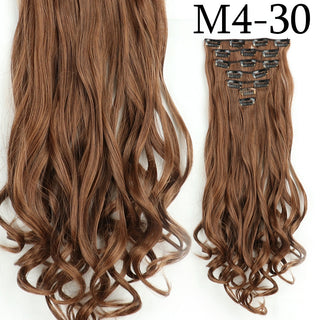 24Inchs 16 Clips in Hair Extensions Long Straight Hairstyle Synthetic Blonde Black Hairpieces Heat Resistant False Hair