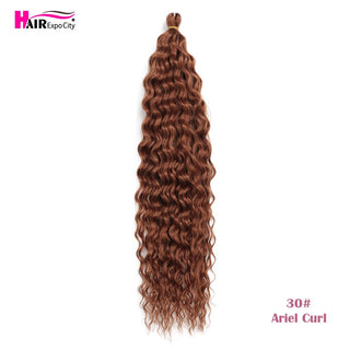 Ariel Curl Extensió de cabell per trenar d'ona profunda, cabell afro africà sintètic natural, torsió d'aigua, trenes de ganxet, cabell Expo City