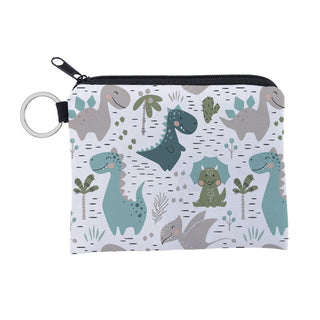 Cute dinosa printing waterproof Purse Card Key Pouch Small Zipper Coin Purse Card