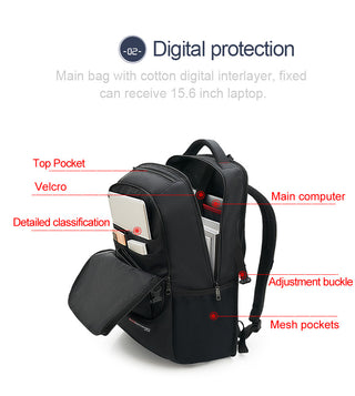 OIWAS Travel Multifunction Backpack Fashion Zipper Open Bag Men&#39;s Backpack Laptop High Quality Male Women Business Classic Bags