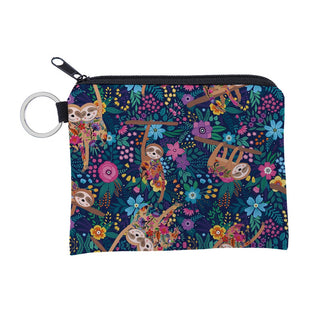 Jomtokoy Cute Sloth printing waterproof Purse Card Key Pouch Small Zipper Coin Purse Card Holder Mini square wallet