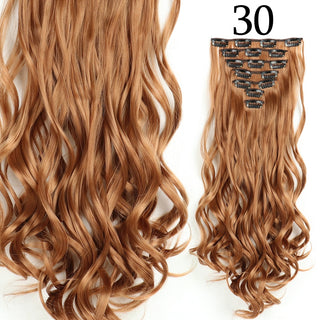 24Inchs 16 Clips in Hair Extensions Long Straight Hairstyle Synthetic Blonde Black Hairpieces Heat Resistant False Hair