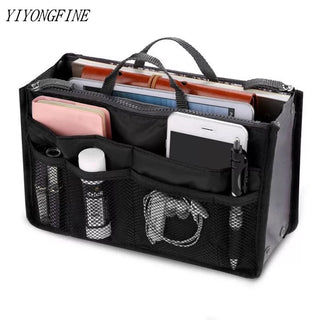 Nylon Cosmetic Bags For Women Tote Insert Double Zipper Makeup