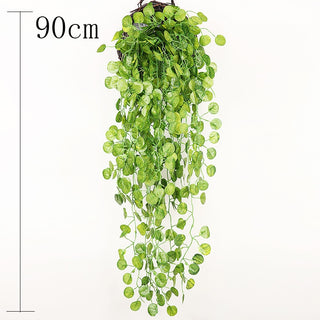 Planta de flor artificial de 50-105 cm, planta de flor artificial de vinya de salze, flor de ratán, per a la decoració de la paret del jardí de la llar