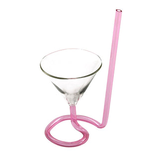 Transparent Glass Spiral Cocktail Glasses Long Tail Vampire Glasses Straw Glasses For Martini Champagne Party Bar Supplies ALODIA STORE