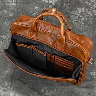 MAHEU Retro Laptop Briefcase Bag Genuine Leather Handbags Casual 15.6 Pad Bag Daily Working Tote Bags Men Male bag for documents