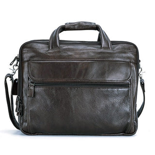 Large Men Leather Handbgs Male Genuine Leather Business Travel Brifcases Bag Men&#39;s 15.6 Inch Laptop Shoulder Bag Business A4 Bag