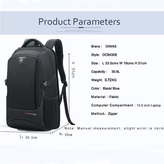 OIWAS Travel Multifunction Backpack Fashion Zipper Open Bag Men&#39;s Backpack Laptop High Quality Male Women Business Classic Bags