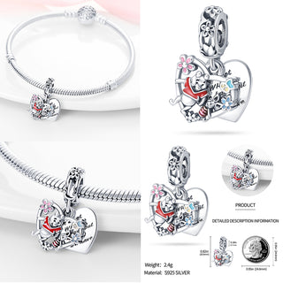 new 100% 925 sterling silver disney charm of ley 925 Chain Beaded Suitable For Ladies Original Pandora Bracelet DIY Jewelry