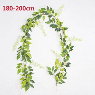 76cm Artificial Green Plants Hanging Ivy Leaves Radish Seaweed Grape Fake Flowers Vine Home Garden Wall Party Decoration