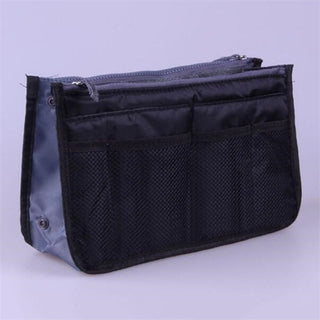 Nylon Cosmetic Bags For Women Tote Insert Double Zipper Makeup