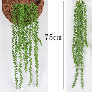 76cm Artificial Green Plants Hanging Ivy Leaves Radish Seaweed Grape Fake Flowers Vine Home Garden Wall Party Decoration