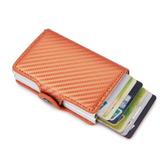 Credit Card Holder Wallet Leather Metal Aluminum