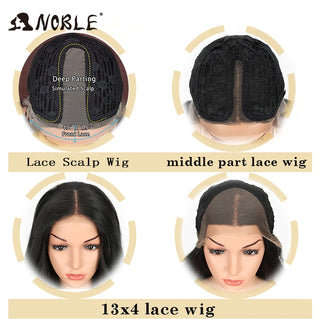 Noble Hair Synthetic Lace Front Wig Long straight 28 Inch Lace Wig Ombre Blonde Wig Heat Resistant Wigs For Women Lace Front Wig