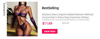 Ellolace Sexy Women&#39;s Underwear Lingerie See Through Bra Low Cup Lace Underwear Set Sexy Lingerie Set Bra And Panty Set