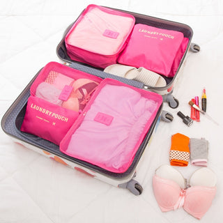 6Pcs/Set Travel Bag Men And women Packing Cubes Unisex Travel Storage Bags Kit