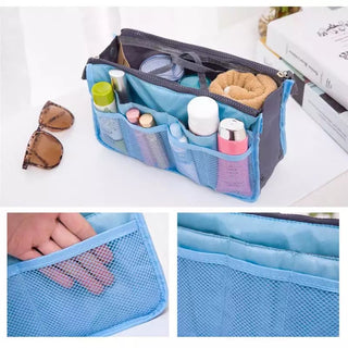 Nylon Cosmetic Bags For Women Tote Insert Double Zipper Makeup