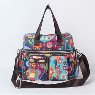 Ladies LargeCapacity Waterproof Tote Bag Flower